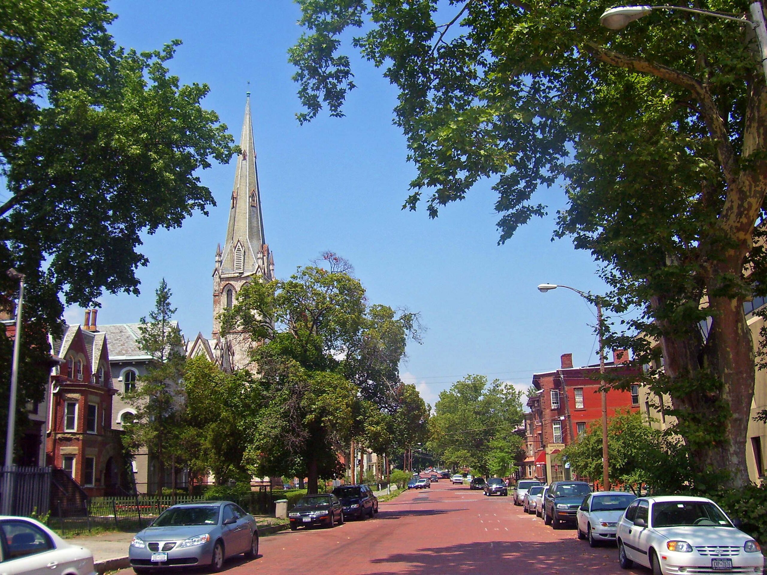 Residential street in Newburgh, New York