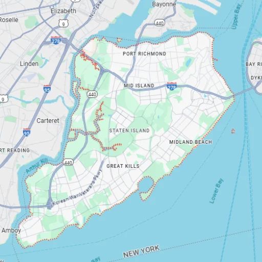 Map of Fair Offer NY's Staten Island, NY service area